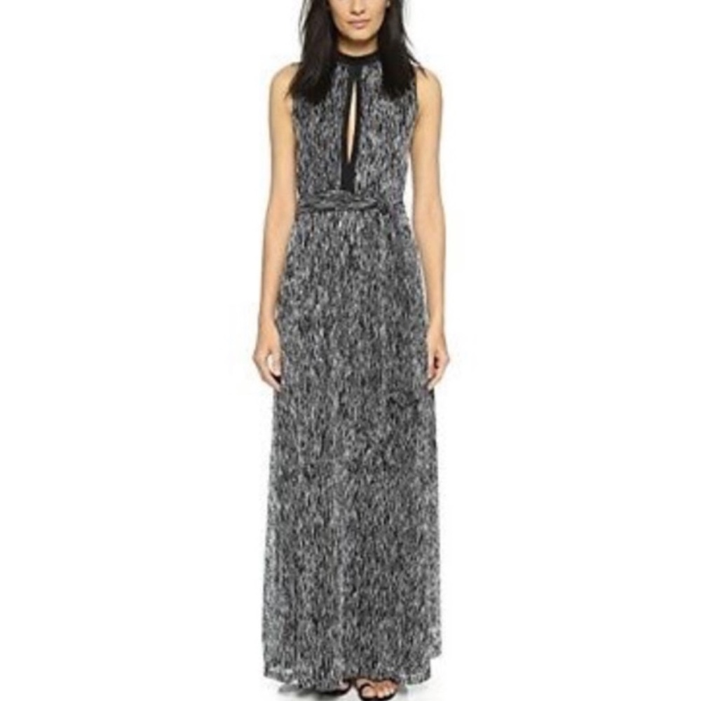 Alice + Olivia Melange Ramon Key Hole Maxi Dress size 2 chic high end luxury